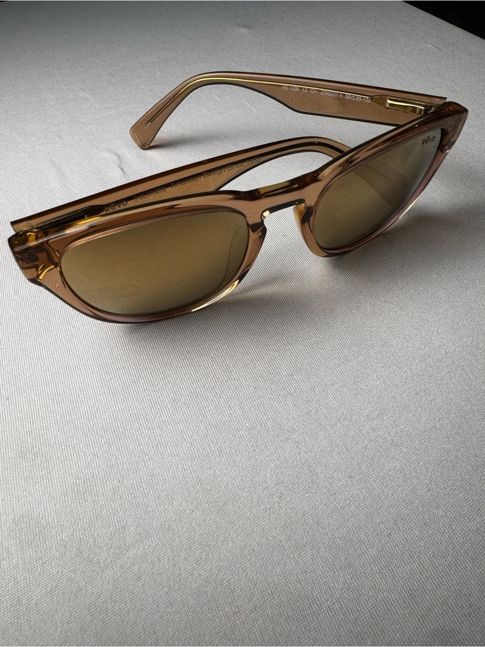 NEW! Revo Zinger 2 RE 1236 12 CH Caramel & Champagne Polarized Acetate Unisex